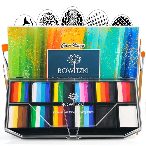 Kit de peinture faciale professionnelle Bowitzki pour enfants adultes visage corps kit - Photo 1/42