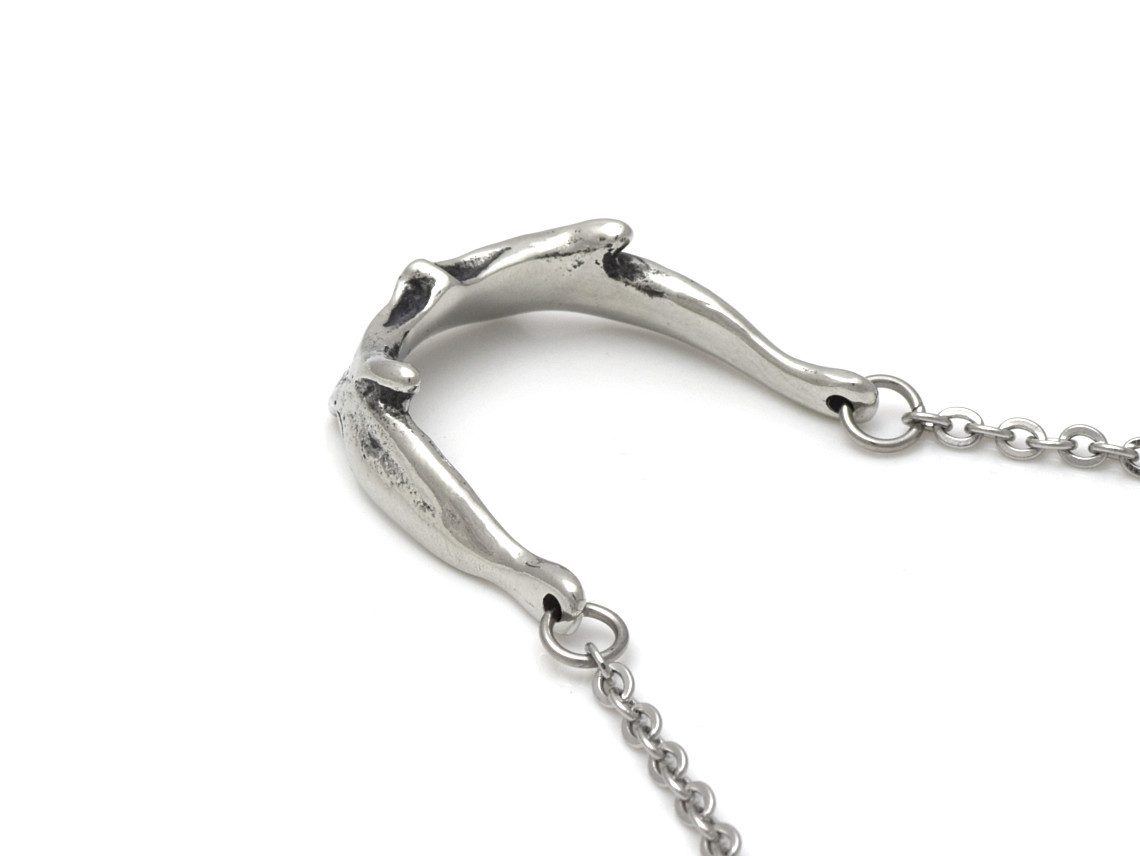 Hyoid Bone Necklace, Handmade Human Throat Pendant Anatomical Jewelry