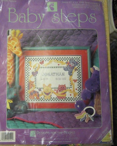 Baby Steps Birth Announcement Counted Cross Stitch Kit NEW - Picture 3 of 4