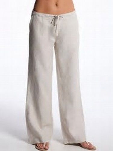 J . Mclaughlin Linen Beach Pants, Khaki, Size 10, NWT - Picture 2 of 4