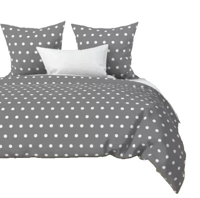 Polka Dot 100% Cotton Fill Blanco Fundas de edredón y Juegos de Cama