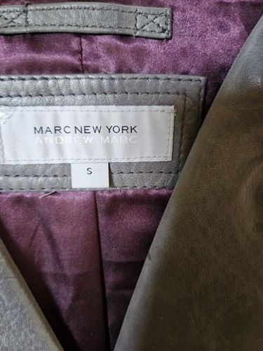 MARC NEW YORK - ANDREW MARC Women's Size Small Dark Gray Moto Leather jacket - Picture 3 of 3