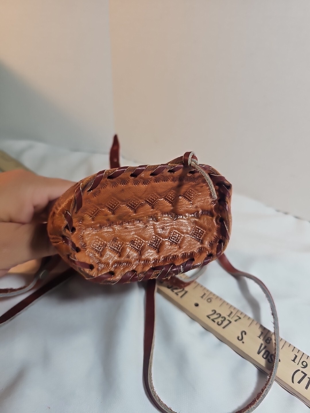 Genuine Leather Handmade Mini Pouch - image 10