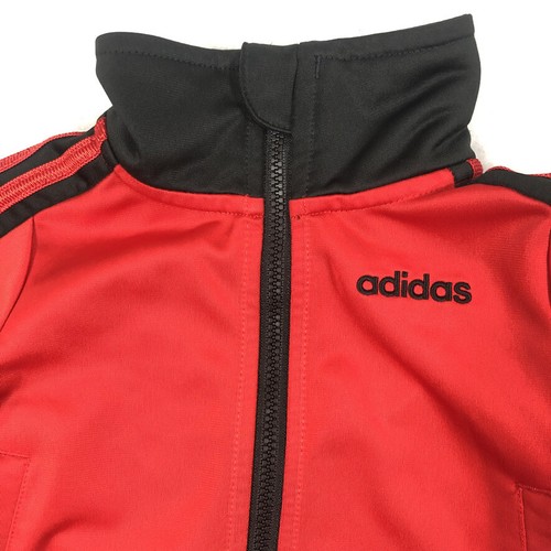 Adidas Jacket Baby 3 Month Red Zipper Active Athletic Three Stripe Kids Boy Girl - Picture 3 of 12