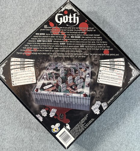 Goth The Game of Horror Trivia McNutty Juego de Mesa 2002 4 Personas De Colección CIB Divertido - Imagen 4 de 15