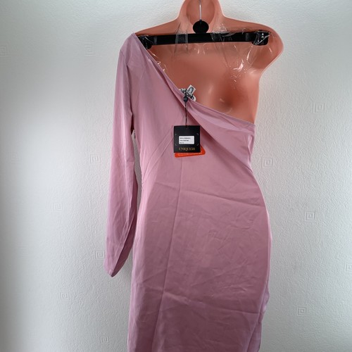 Unique 21 Bodycon Mini Dress, One Shoulder, Ruched, Size UK 12, Dusty Pink - Picture 9 of 15