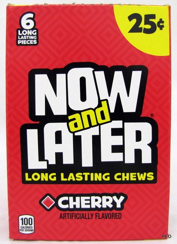 Now and Later Cherry Candy Chews scatola 24 pezzi (6 pezzi barre) Chewy Bulk Taffy - Foto 6 di 9