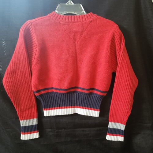 Vintage Girls Size 5 Tommy Hilfiger Sweater Collegiate Logo Preppy Multicolored - Picture 4 of 22