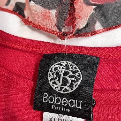 Bobeau Top Womens Petite XL XLP Red Blouse & Floral Infinity Scarf NWT - Picture 7 of 12