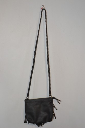 H&M small black fringed follow your heart handbag - Picture 3 of 3