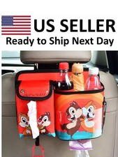 2 Car Seat Back Storage Bag Organizer Tissue Pocket Bottle Snack Red Navy blue