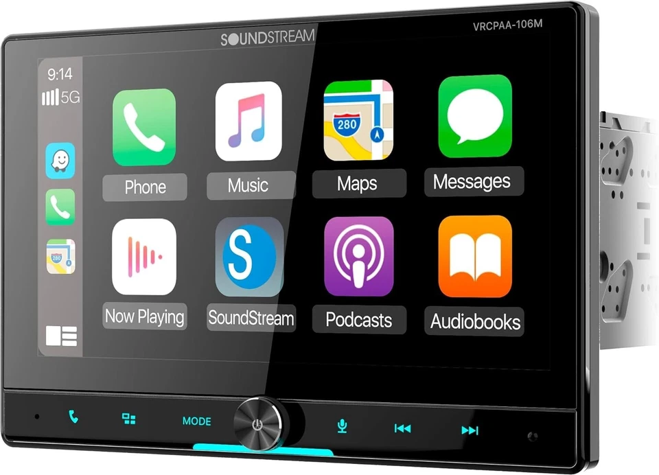 Soundstream VRCPAA-106M 10.6" Double Din Car Stereo Apple CarPlay + Android Auto - Image 4 of 4