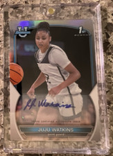 JuJu Watkins 2022-2023 Bowman U Chrome Auto Refractor numbered 270/499 signed