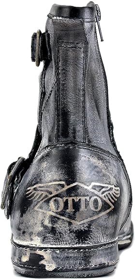 OSSTONE Moto Boots for Men Fashion Zipper-up Leather Chukka  display picture 2
