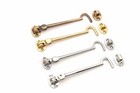 2 Sets of 6" Brass Cabin Hook and Eye Silent Shed Gate Patio Door Catch Holder