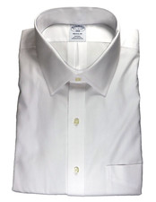 Brooks Brothers Regular Non-Iron All Cotton 17.5-36/37 Ainsley Collar White