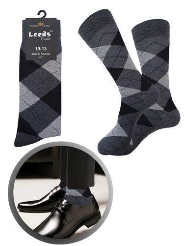 6 Pair Diamond Argyle NATURAL COTTON Multicolor Men's COTTON Dress Socks 10-13 - Picture 6 of 15