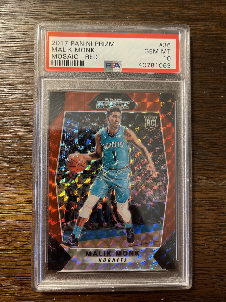 2017-18 Panini Prizm Mosaic Red Malik Monk #36 PSA 10 Rookie