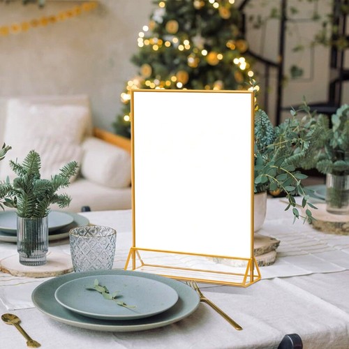 Blank Clear Acrylic Table Sign Reception Stand Wedding DIY Display Plaque Holder - Picture 8 of 23