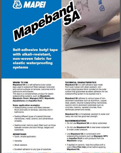 Mapei Mapeband SA Self Adhesive Sealing Tape for Wet rooms / Price per metre - Picture 6 of 6