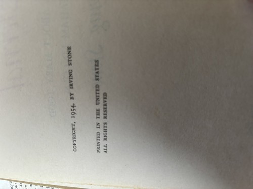 Love Is Eternal von Irving Stone Copyright 1954 - Bild 6 von 6