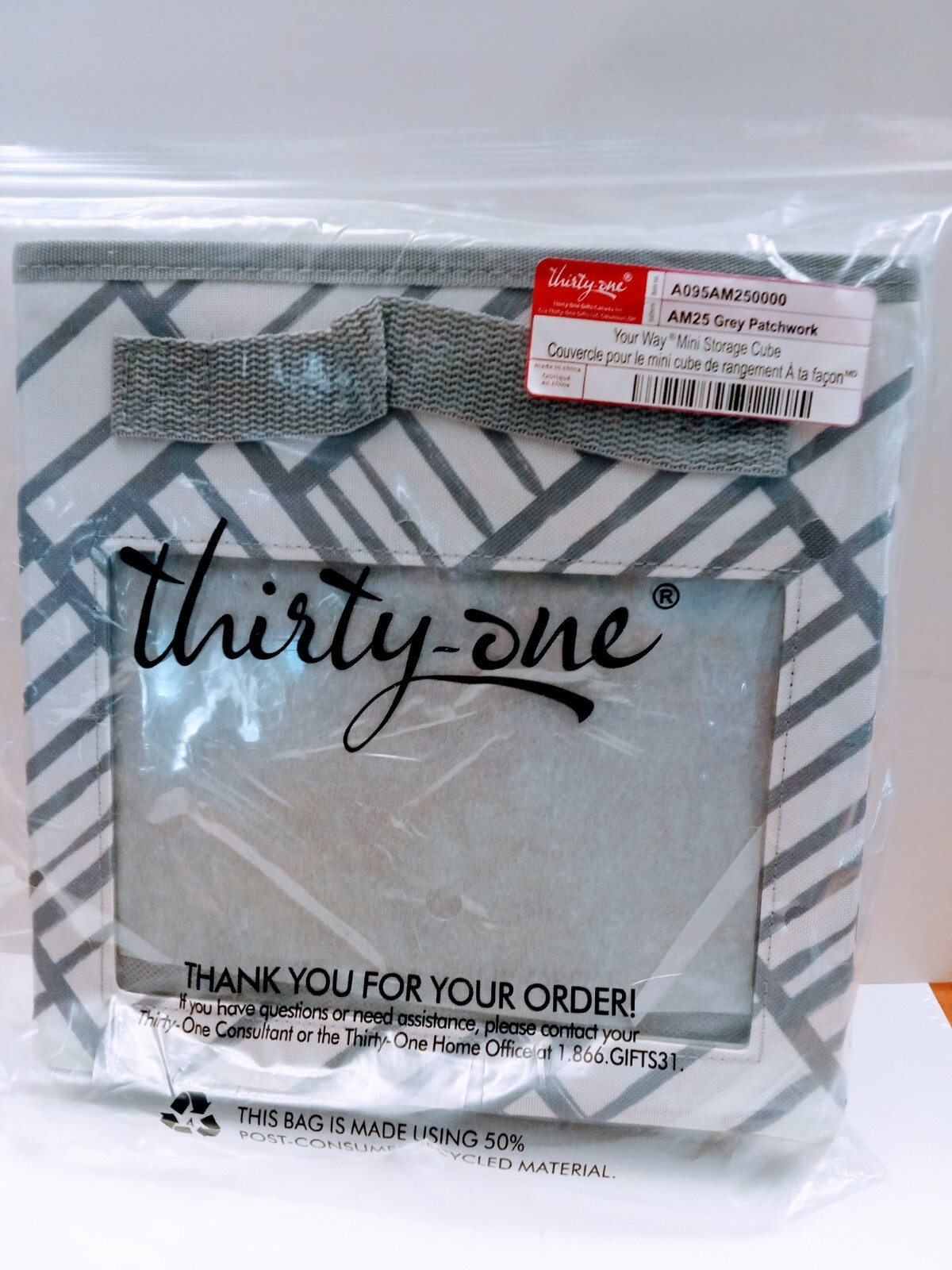 Thirty One Rectangular Cube Thirty One Your Way Mini Storage Cube, Grey Patchwork, A095AM250000 ...