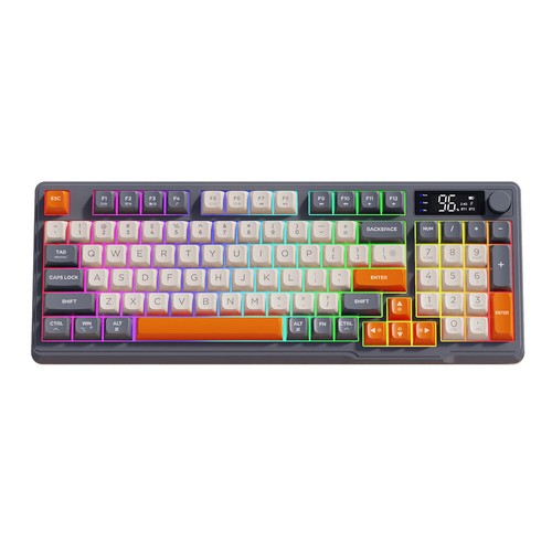 BT5.0/2.4G Dual Mode Computer Keyboard 94 Keys Multimedia Knob for PC Notebook - Bild 10 von 21
