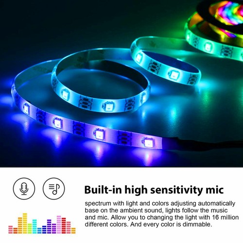 RGB LED Strip Lights 5M SMD Bluetooth Controller Music Sync 5V USB Powered - Picture 5 of 16