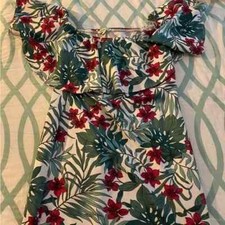 Charlotte Russe Floral Off-the-Shoulder Bodycon Dress; Large