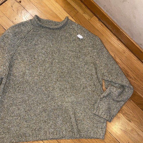 VTG Land's End Wool Roll Neck Knit Sweater, XL, Chunky 40% Wool, Lite Green - Picture 14 of 15