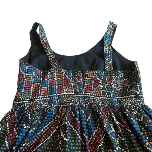 Anna Sui Anthropologie Tesserae Mosaik Perlen A-Linie Kleid Tribal Party Größe 10 - Bild 7 von 11
