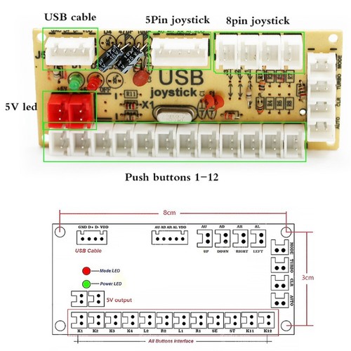 Zero Delay Arcade DIY Arcade USB Encoder to Joystick for PC///Android2103 - Picture 4 of 8