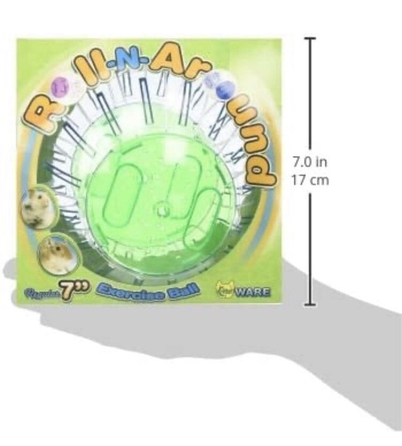 Roll-N-Around Exercise Ball Small Animals Clear Green 03261 Roll-N-Around Exercise Ball Small Animals Clear Green 03261