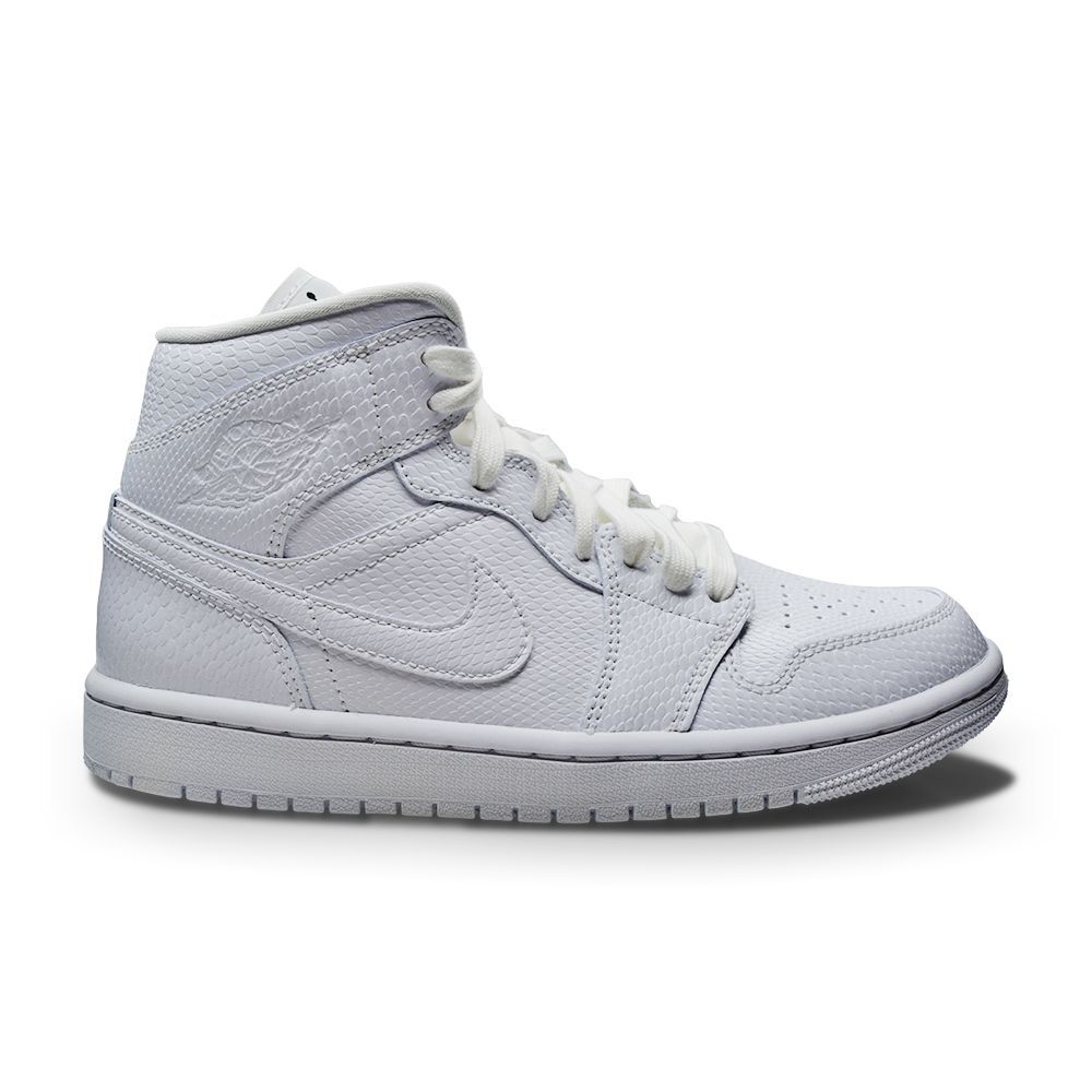 Женские кроссовки Nike Air Jordan 1 Mid - BQ6472 110 - Белая змеиная кожа