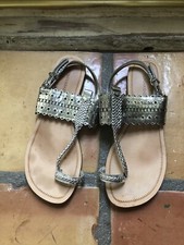 Womens BCBG Maxazria Silver Learher Sandals Size7