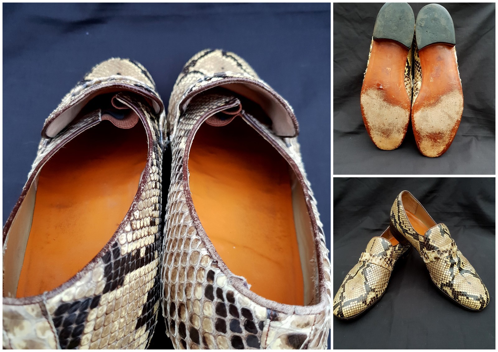 Vintage Bespoke Mens Snakeskin Python Leather schuhe Slip Ons Penny Penny Penny Loafers UK14 a78e43 Vintage Bespoke Mens Snakeskin Python Leather schuhe Slip Ons Penny Penny Penny Loafers UK14 a78e43