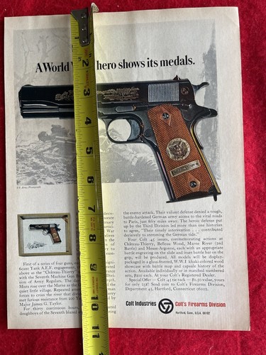 Vintage 1968 Print Ad Colt .45 WWI Commemorative 50th Anniversary Advertisement - Picture 6 of 7