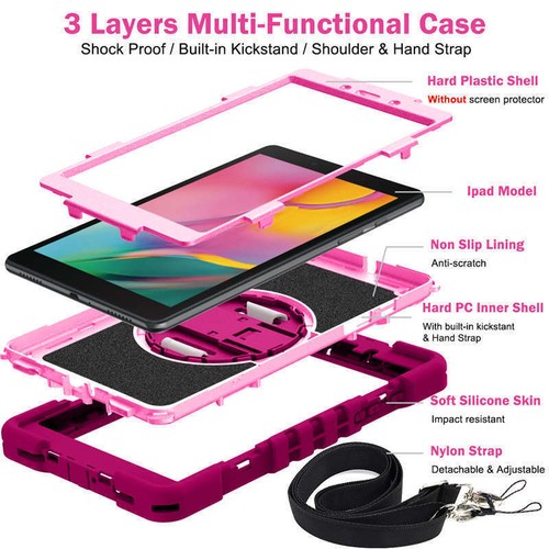 For Samsung Galaxy Tab A A7 A8 S6 S7 S8 Tablet Shockproof Stand Case Cover Strap - Picture 43 of 73
