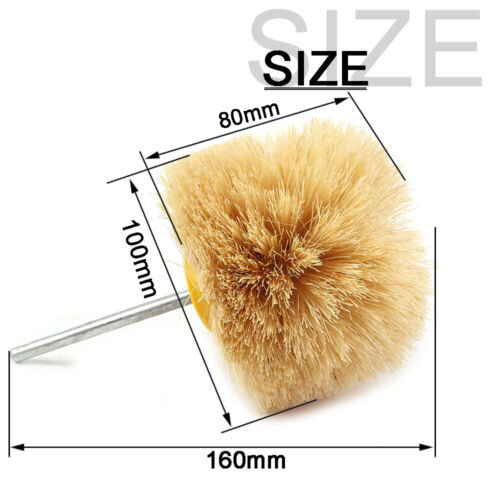 Bristle/Horsehair Polishing Wheel Buffing Abrasive With 1/4'' Shank For Cleaning - Picture 3 of 17