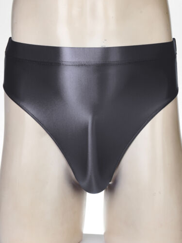Calzoncillos de seda brillantes de cintura alta para hombre bolsa abultada baúles de baño ropa interior - Imagen 44 de 206