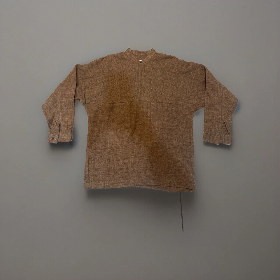 CAMISA ISSEY MIYAKE PLANTATION MARRÓN HENLEY 2 BOLSILLOS TALLA MEDIANA HECHA EN JAPÓN Foto 2 de 4