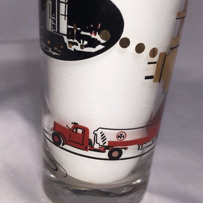 DTC Duckett Truck Center Oil Refinery Highball Tumblers Advertising Glassware