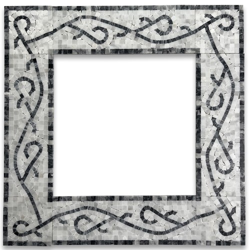 B0117P Stretch Bardiglio 4x12 Marble Mosaic Border Listello Tile Polished - Picture 2 of 8