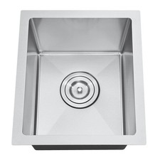 Attop 13 in. Brushed Stainless Steel Single Bowl Undermount Sink w/ Strainer