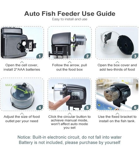 Aquarium Fish Feeder Automatic Food Dispenser Timer Fish Tank Auto Feeder Timing - Picture 6 of 7