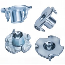 1/4"-20 T-Nuts (100 Pack), T-Nut 4 Pronged Tee Nut Zinc Plated Steel, Durable...