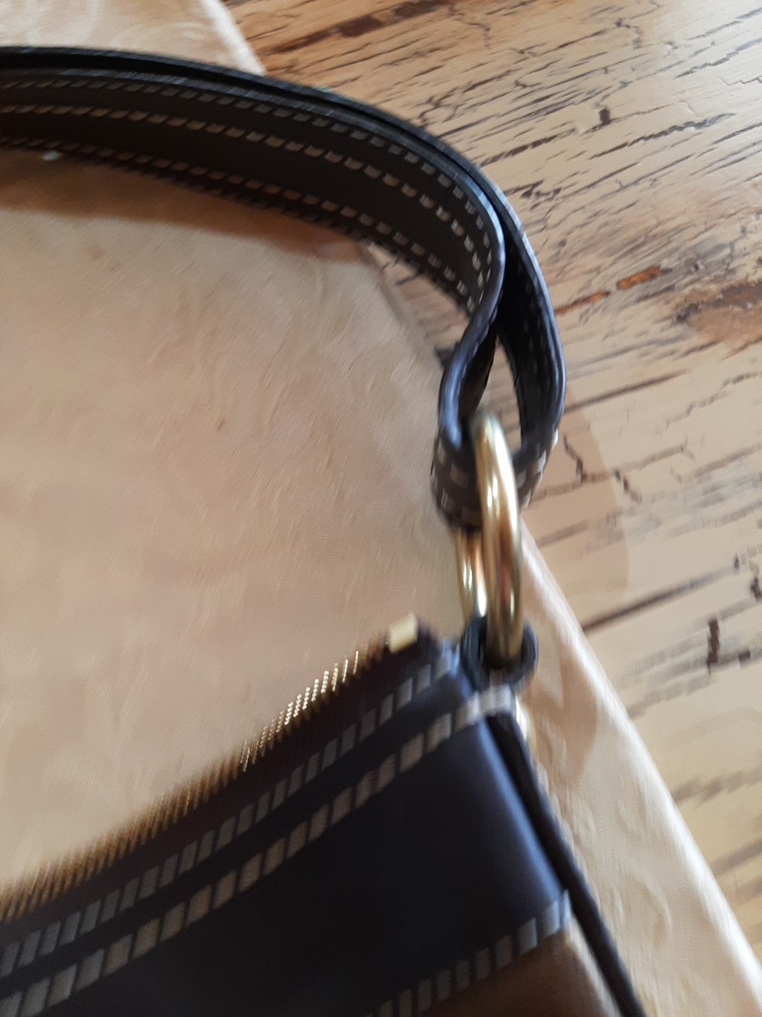 Vintage Coach Monogram Patchwork Brown Suede Gold… - image 6