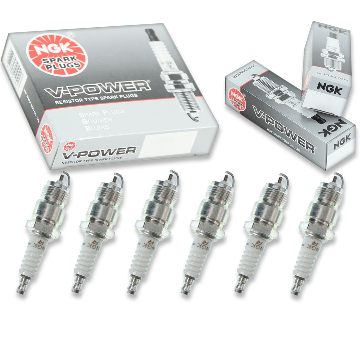 6 pcs NGK V-Power Spark Plugs for 1987-1996 Ford E-150 Econoline Club Wagon ho