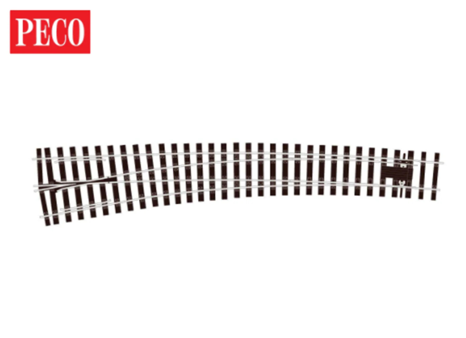 Peco SLE787BH SLE787BH - Code 124 - Left Hand Curved Turnout - Electrofrog