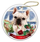 White French Bulldog Dog Porcelain Ornament Pet Gift Santa I Can Explain!